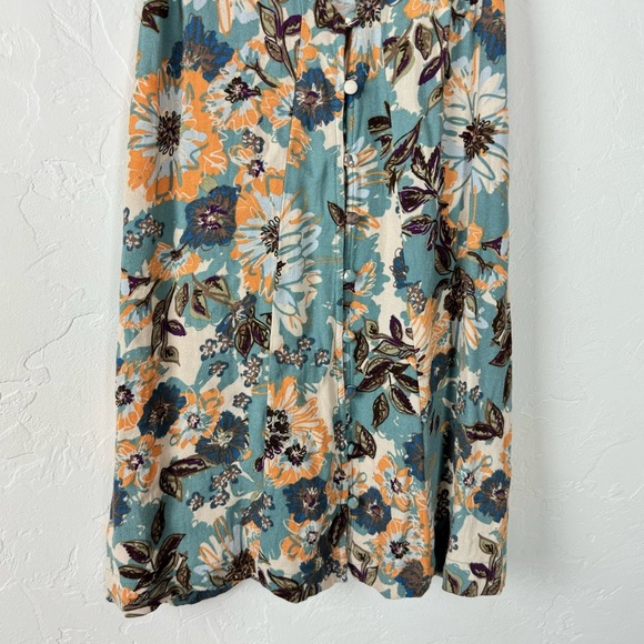 Free People Dress Mini‎ Jump and Jive Floral Printed Button Down Plunge Neckline - Picture 9 of 11